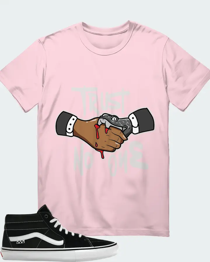 Vans Skate Grosso Mid Sneaker Matching Soft Pink T-Shirt - Trust No One