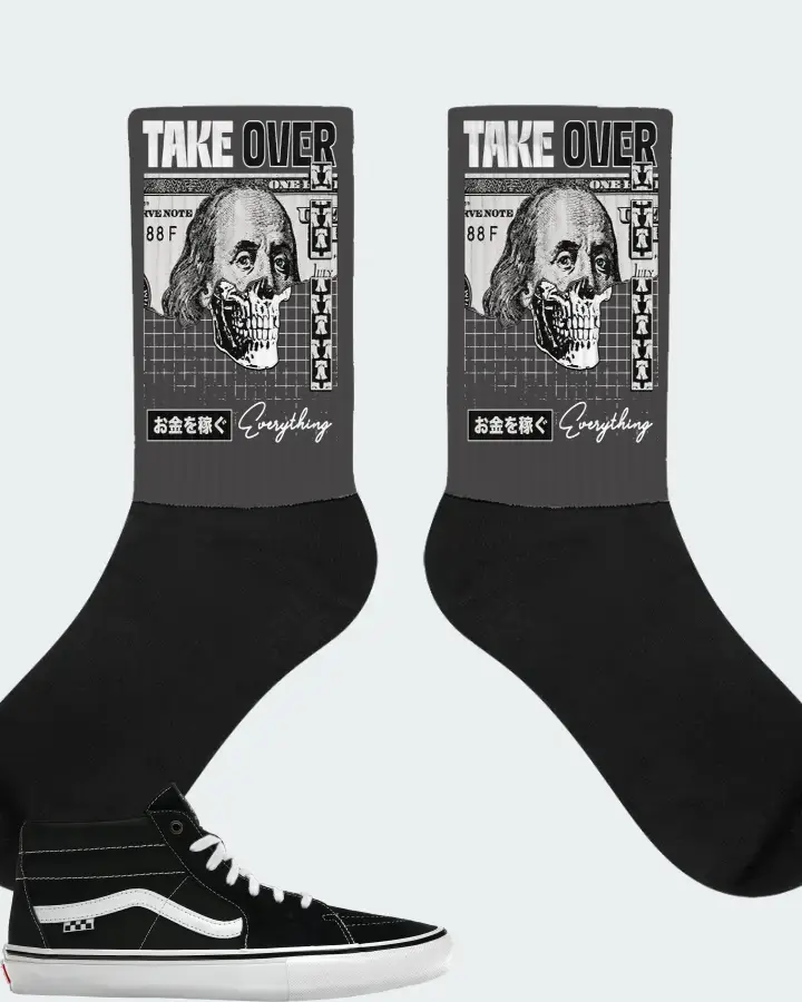 Vans Skate Grosso Mid Sneaker Matching Dark Grey Socks - Take Over