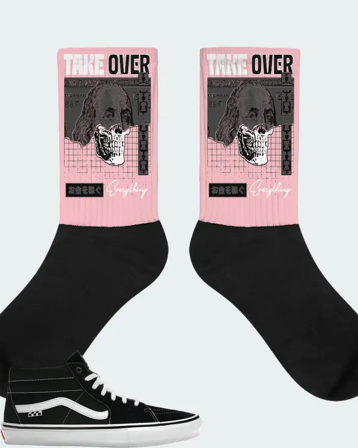 Vans Skate Grosso Mid Sneaker Matching Pink Socks - Take Over