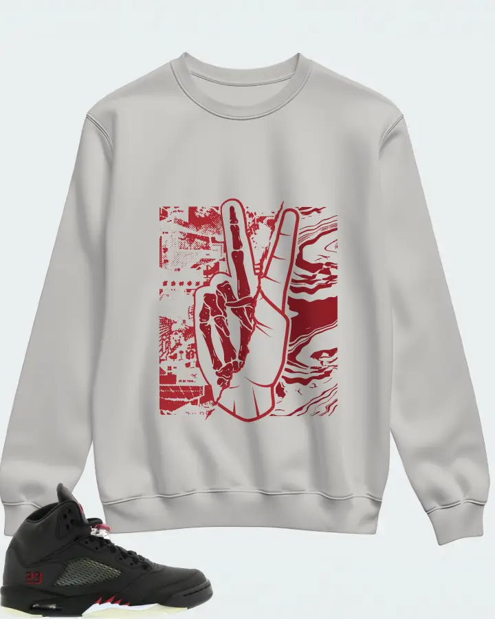Jordan 5 Retro Sneaker Matching Grey Sweatshirt - Peace of mind