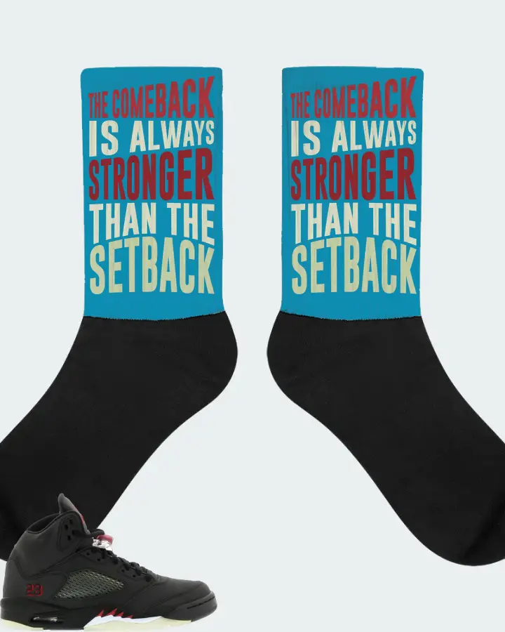 Jordan 5 Retro Sneaker Matching Aqua Socks - The Comeback