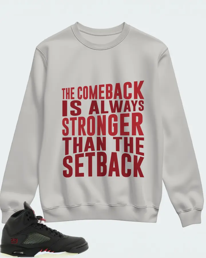 Jordan 5 Retro Sneaker Matching Grey Sweatshirt - The Comeback