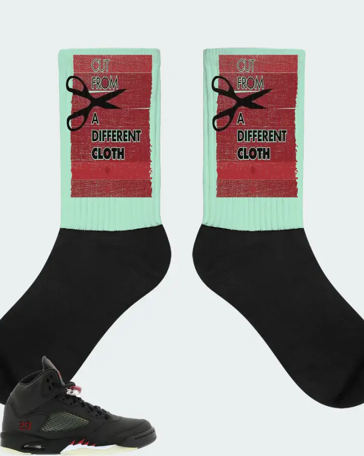 Jordan 5 Retro Sneaker Matching Mint Socks - Cut From a Different Cloth