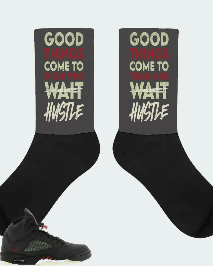 Jordan 5 Retro Sneaker Matching Dark Grey Socks - Good Things Come