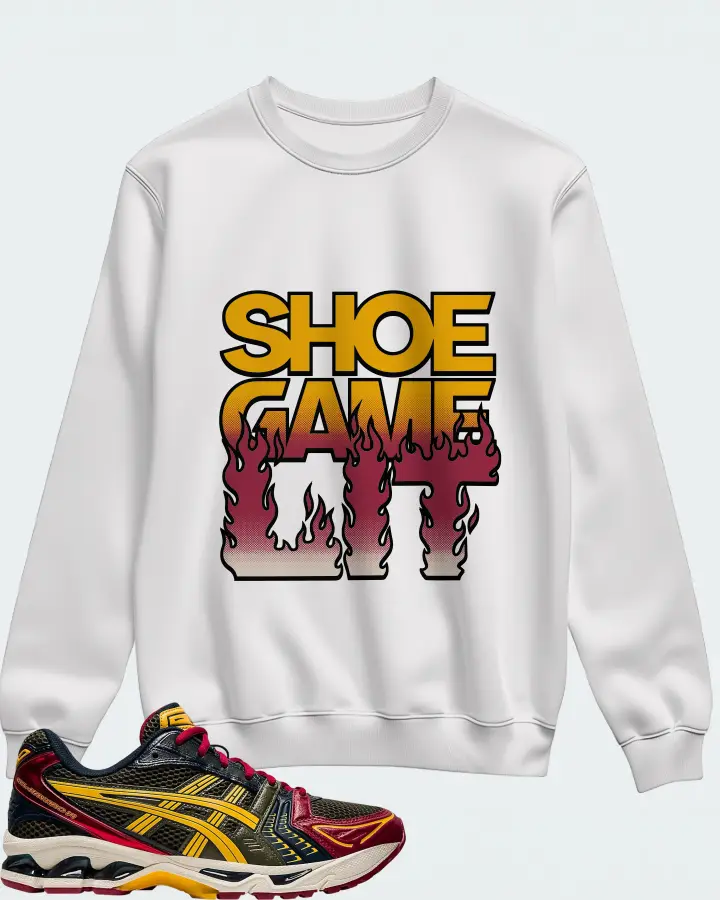 ASICS Gel-Kayano 14 Sneaker Matching White Sweatshirt - Shoe Game Lit Refreshed