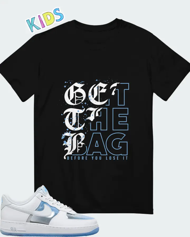 Nike Air Force 1 White University Blue Matching Kid's T-Shirt