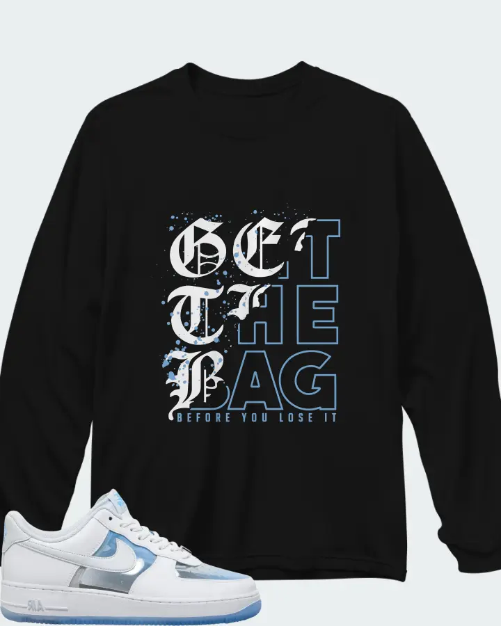 Nike Air Force 1 White University Blue Matching Long Sleeve T-Shirt