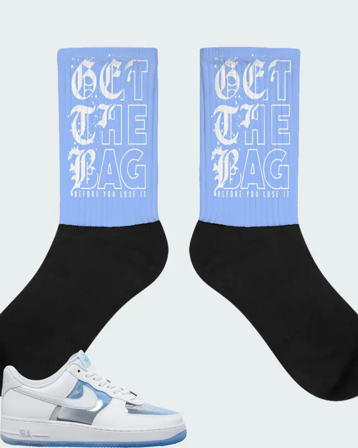 Nike Air Force 1 White University Blue Matching Socks