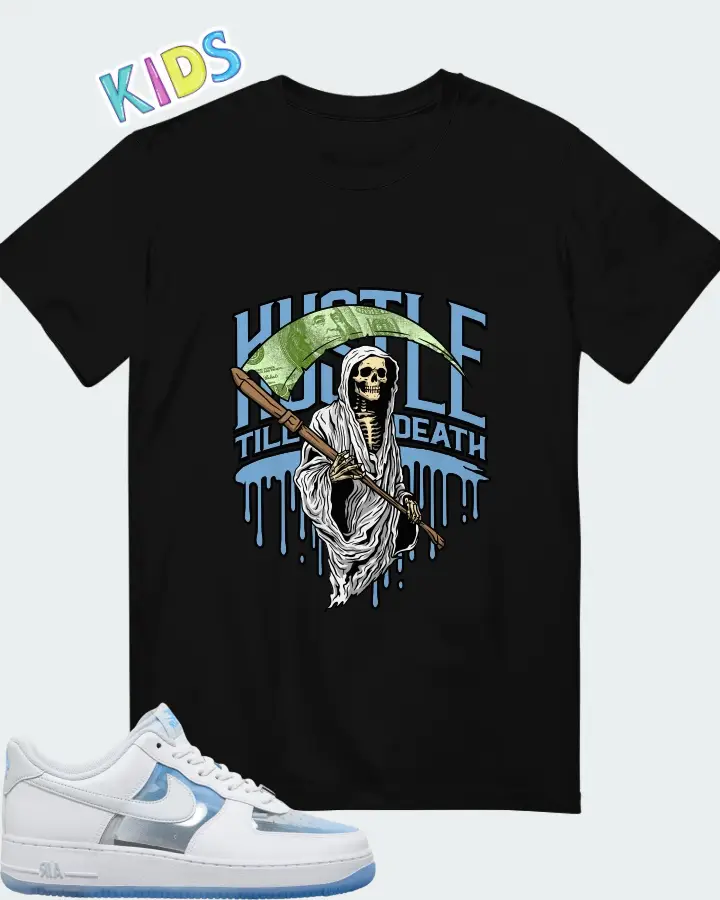 Nike Air Force 1 White University Blue Matching Kid's T-Shirt