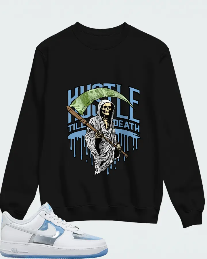 Nike Air Force 1 White University Blue Matching Sweatshirt