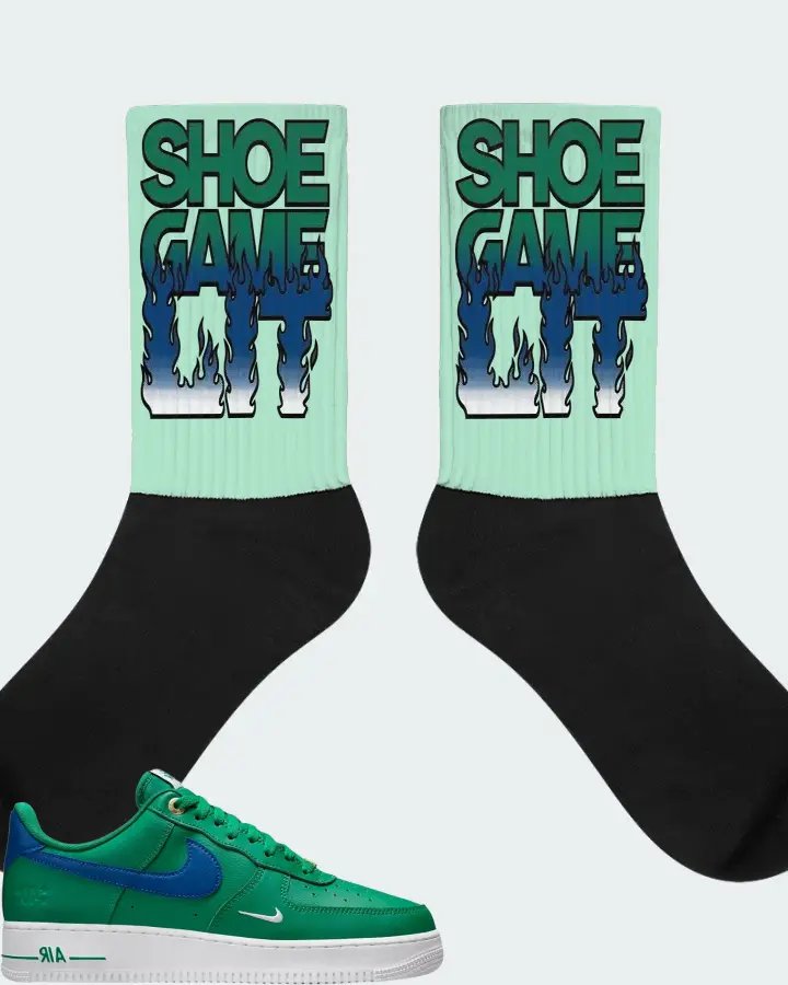 Nike Air Force 1 Low '07 LV8 Sneaker Matching Mint Socks - Shoe Game Lit Refreshed