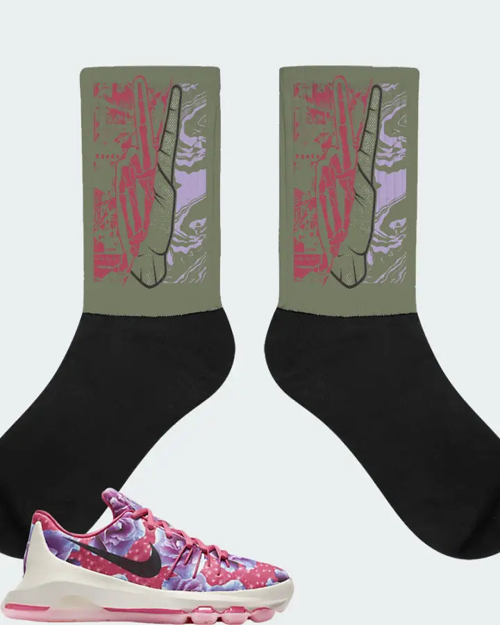 Nike KD 8 Sneaker Matching Olive Socks - Peace of mind