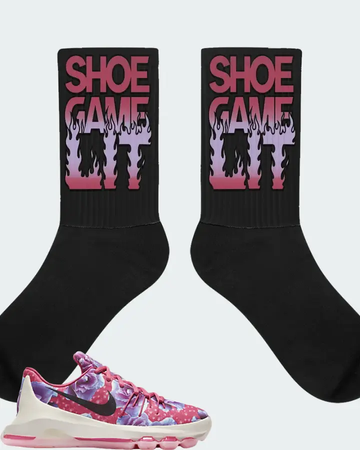 Nike KD 8 Sneaker Matching Black Socks - Shoe Game Lit Refreshed