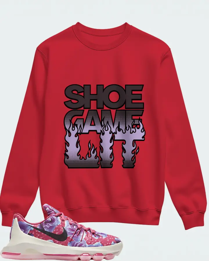 Nike KD 8 Sneaker Matching Red Sweatshirt - Shoe Game Lit Refreshed