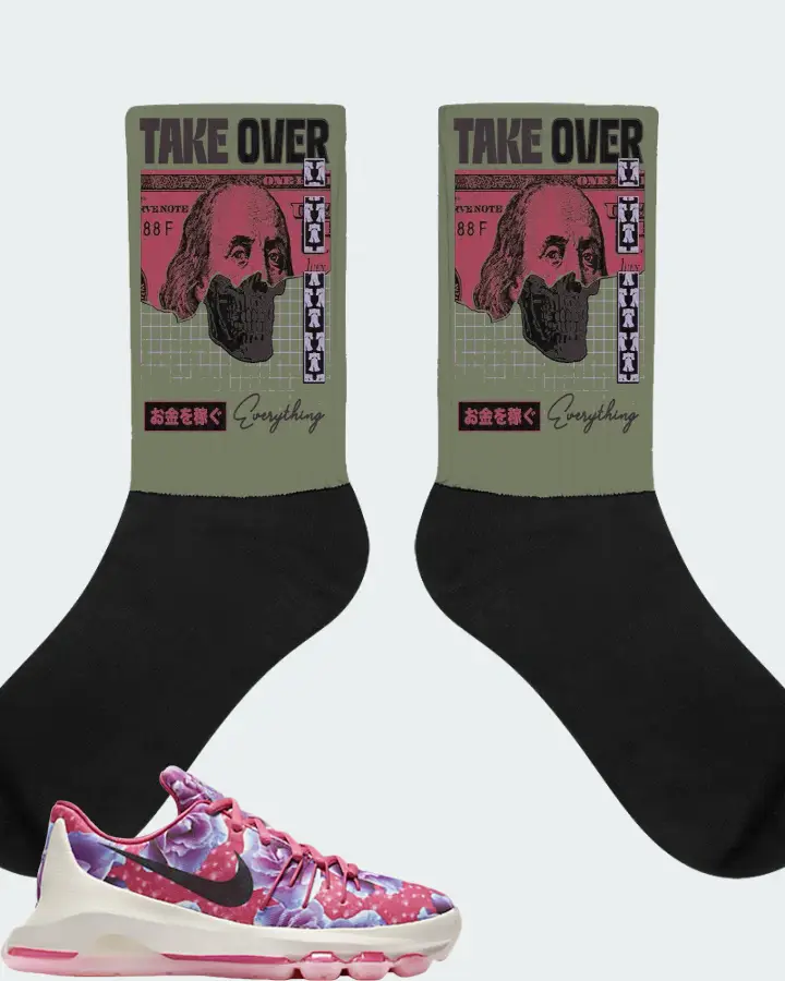 Nike KD 8 Sneaker Matching Olive Socks - Take Over