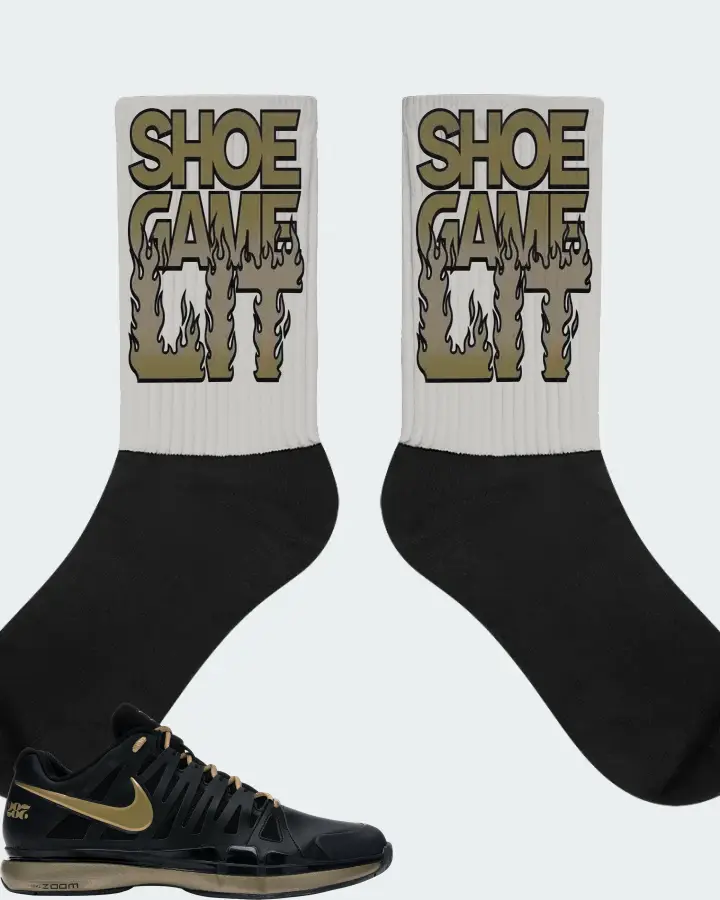 Nike Zoom Vapor 9 Sneaker Matching Grey Socks - Shoe Game Lit Refreshed