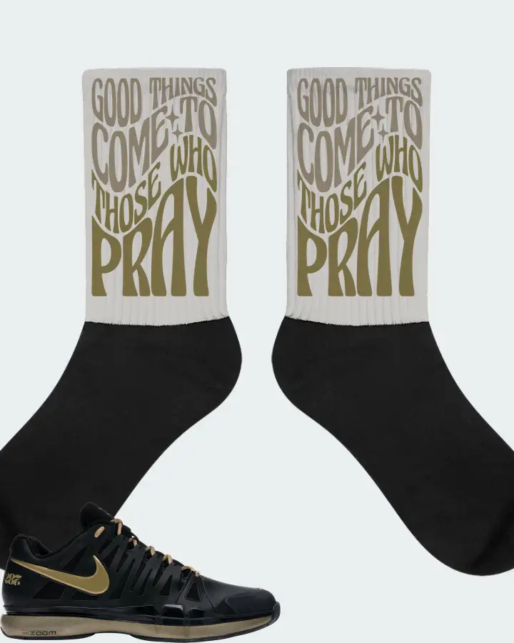 Nike Zoom Vapor 9 Sneaker Matching Grey Socks - Good Things Come To Those Who Pray