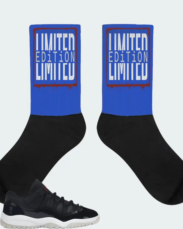 Jordan 11 Retro Low Sneaker Matching Royal Blue Socks - LIMITED EDITION
