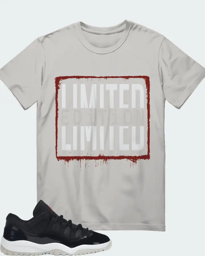 Jordan 11 Retro Low Sneaker Matching Grey T-Shirt - LIMITED EDITION