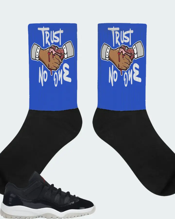 Jordan 11 Retro Low Sneaker Matching Royal Blue Socks - Trust No One
