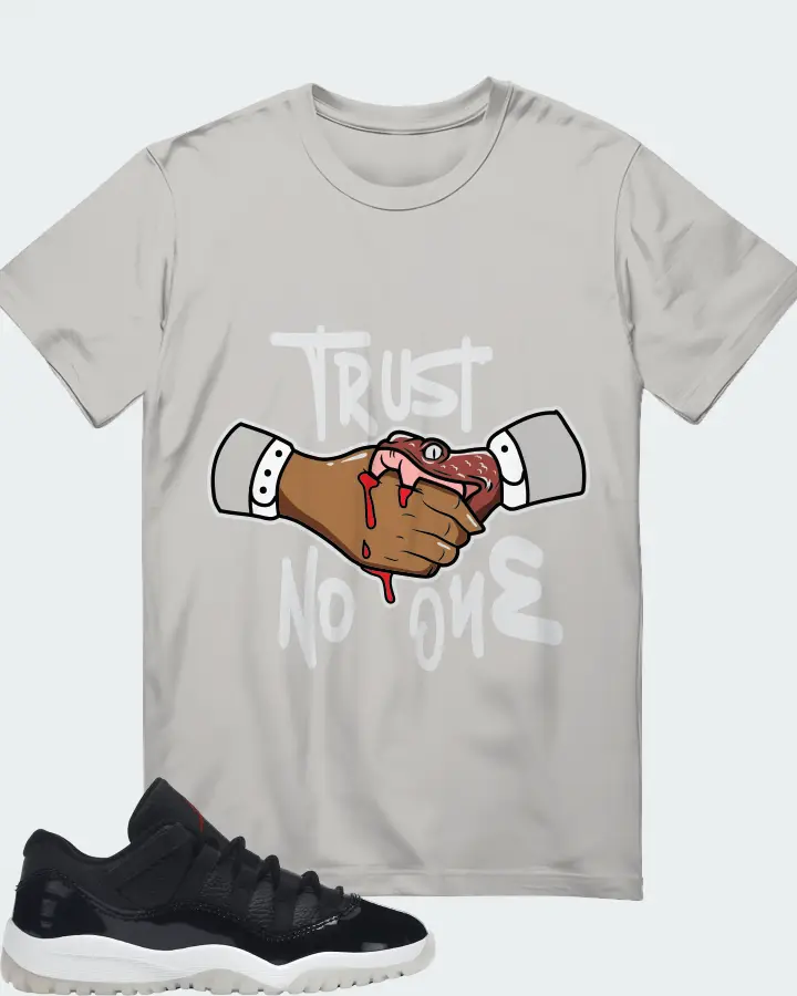 Jordan 11 Retro Low Sneaker Matching Grey T-Shirt - Trust No One