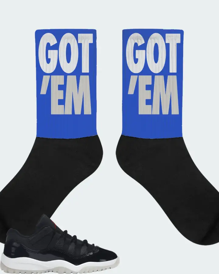 Jordan 11 Retro Low Sneaker Matching Royal Blue Socks - Got Em