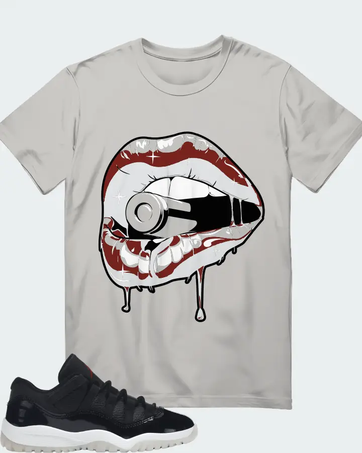 Jordan 11 Retro Low Sneaker Matching Grey T-Shirt - Kiss of Death