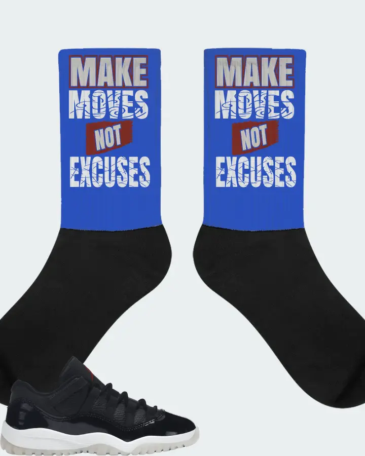 Jordan 11 Retro Low Sneaker Matching Royal Blue Socks - Make Moves Not Excuses