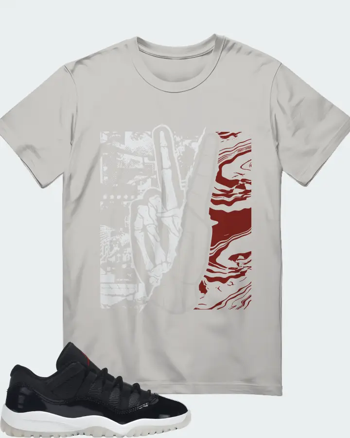 Jordan 11 Retro Low Sneaker Matching Grey T-Shirt - Peace of mind