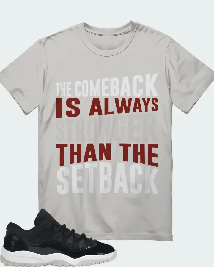 Jordan 11 Retro Low Sneaker Matching Grey T-Shirt - The Comeback