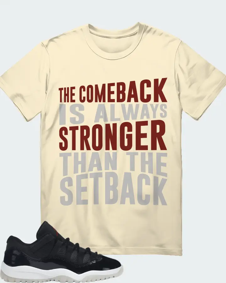Jordan 11 Retro Low Sneaker Matching Natural T-Shirt - The Comeback