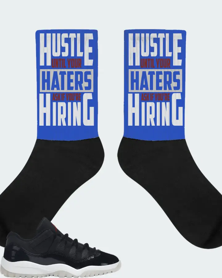 Jordan 11 Retro Low Sneaker Matching Royal Blue Socks - HUSTLE UNTIL YOUR HATERS