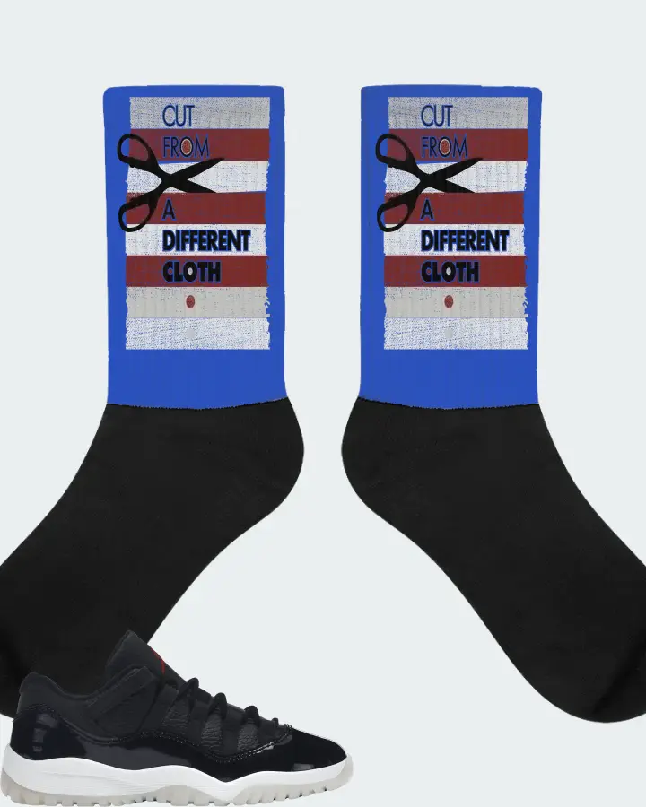 Jordan 11 Retro Low Sneaker Matching Royal Blue Socks - Cut From a Different Cloth