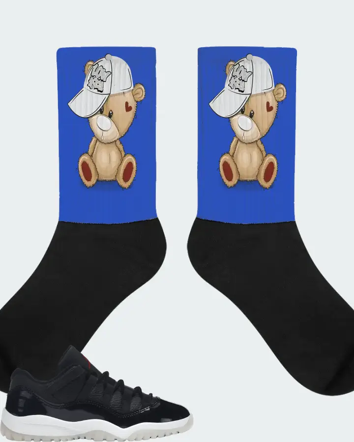 Jordan 11 Retro Low Sneaker Matching Royal Blue Socks - LOW KEY BEAR
