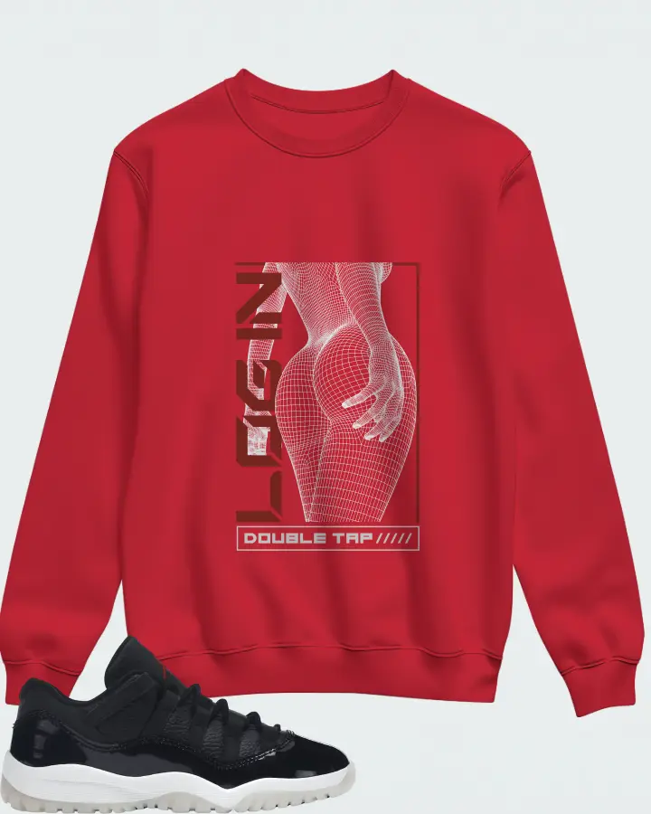 Jordan 11 Retro Low Sneaker Matching Red Sweatshirt (LOGIN) - View 1