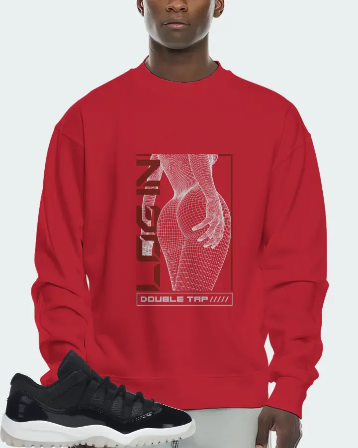 Jordan 11 Retro Low Sneaker Matching Red Sweatshirt (LOGIN) - View 2