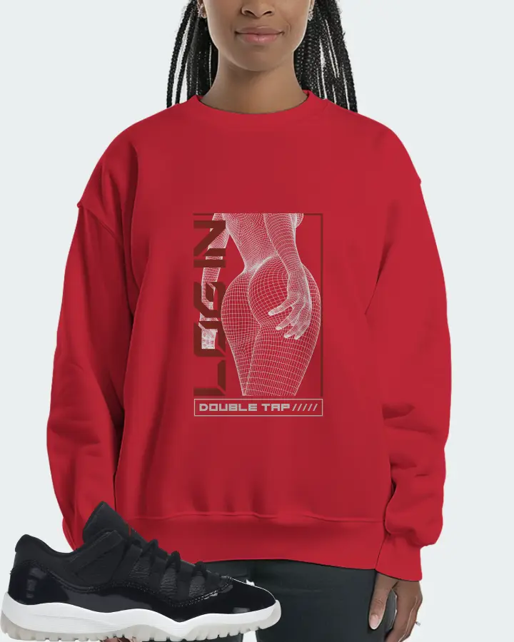 Jordan 11 Retro Low Sneaker Matching Red Sweatshirt (LOGIN) - View 3