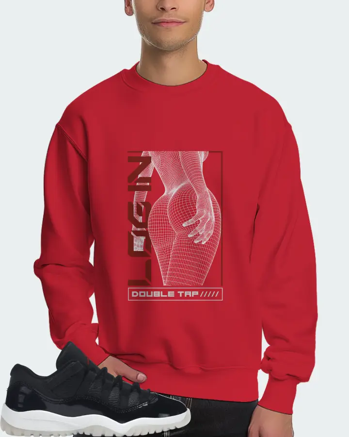 Jordan 11 Retro Low Sneaker Matching Red Sweatshirt (LOGIN) - View 4