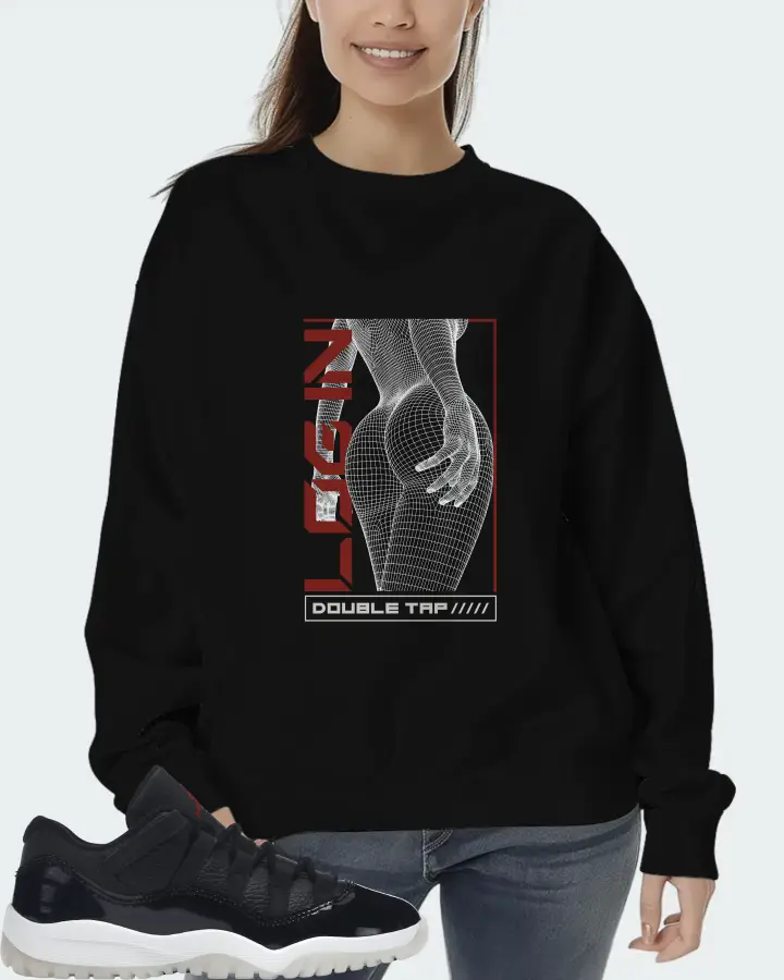 Jordan 11 Retro Low Sneaker Matching Black Sweatshirt (LOGIN) - View 5
