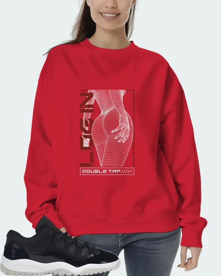 Jordan 11 Retro Low Sneaker Matching Red Sweatshirt (LOGIN) - View 5