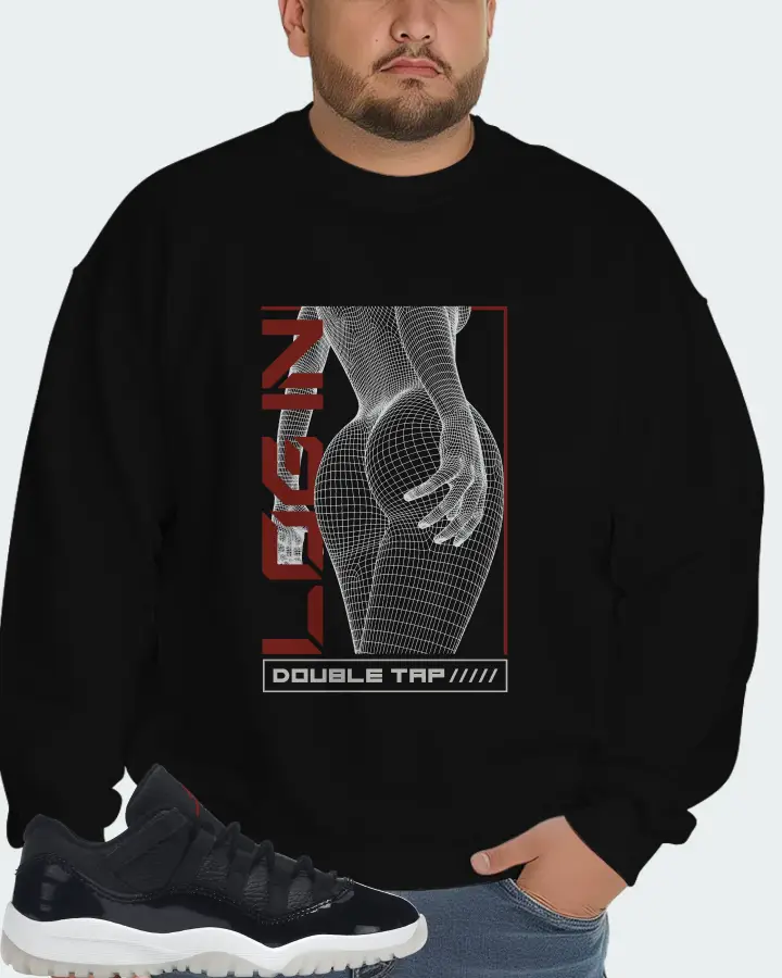 Jordan 11 Retro Low Sneaker Matching Black Sweatshirt (LOGIN) - View 6