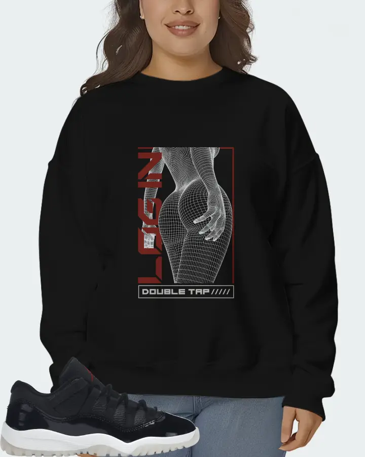 Jordan 11 Retro Low Sneaker Matching Black Sweatshirt (LOGIN) - View 7