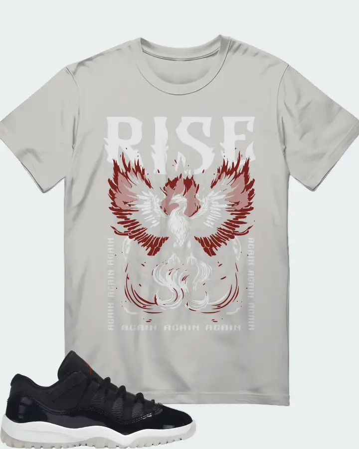 Jordan 11 Retro Low Sneaker Matching Grey T-Shirt - RISE