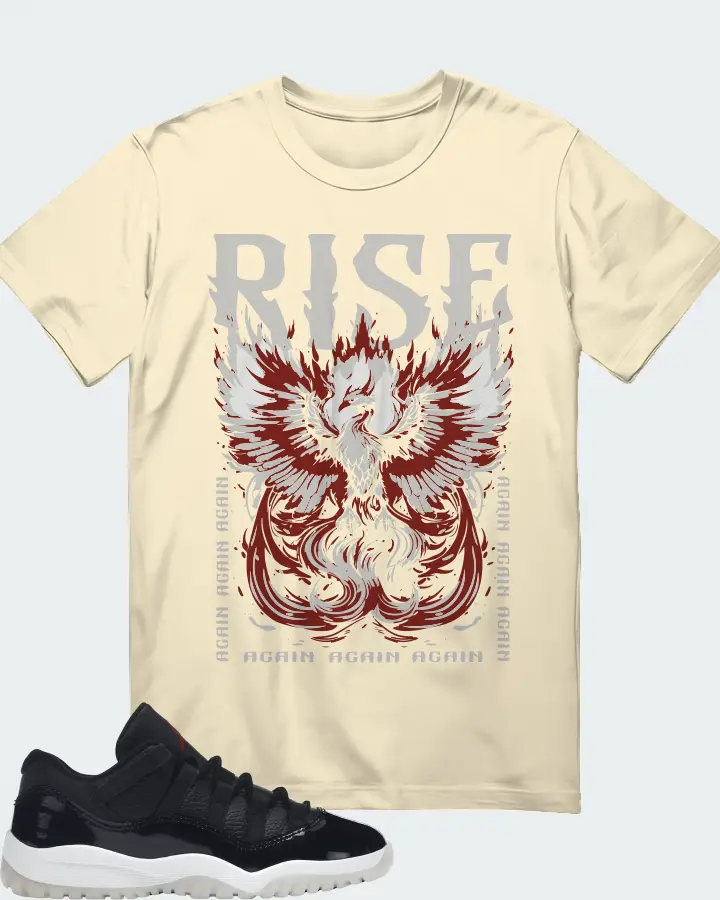 Jordan 11 Retro Low Sneaker Matching Natural T-Shirt - RISE
