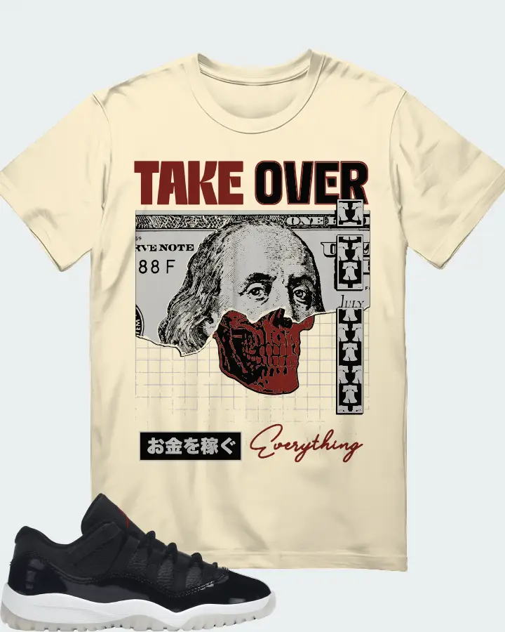 Jordan 11 Retro Low Sneaker Matching Natural T-Shirt - Take Over