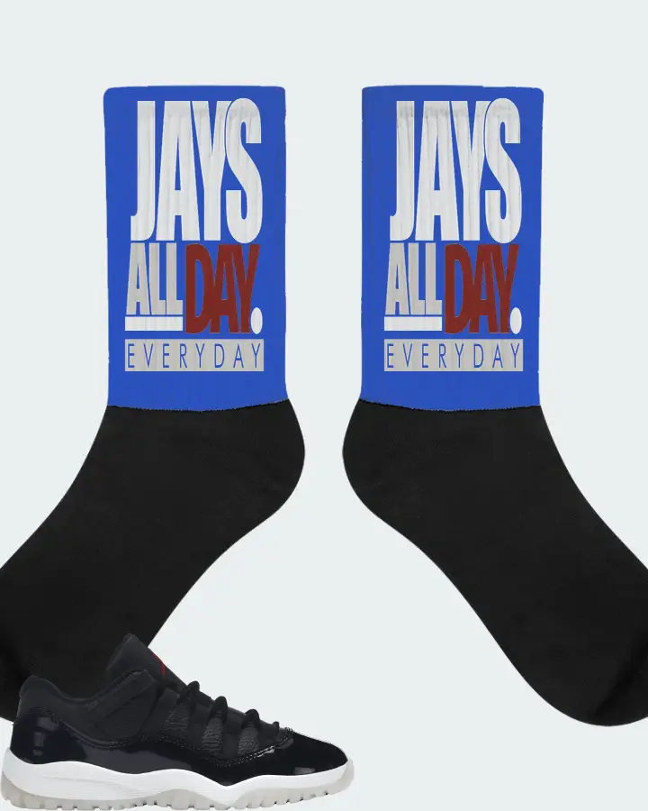 Jordan 11 Retro Low Sneaker Matching Royal Blue Socks - Jays All Day