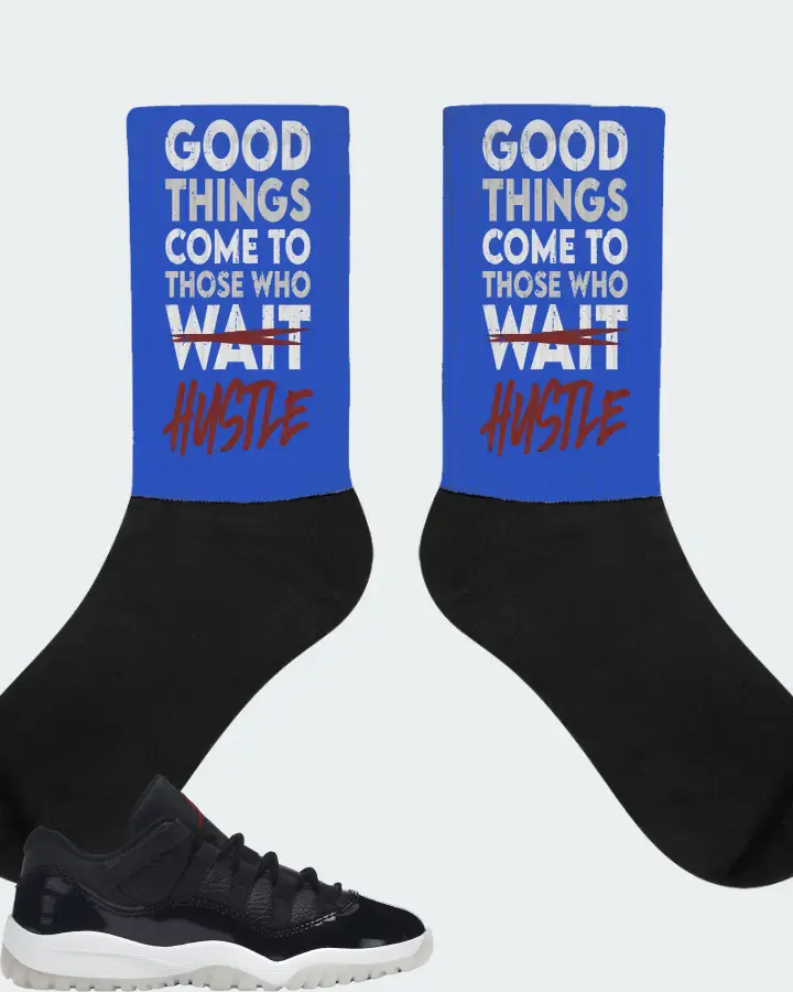 Jordan 11 Retro Low Sneaker Matching Royal Blue Socks - Good Things Come
