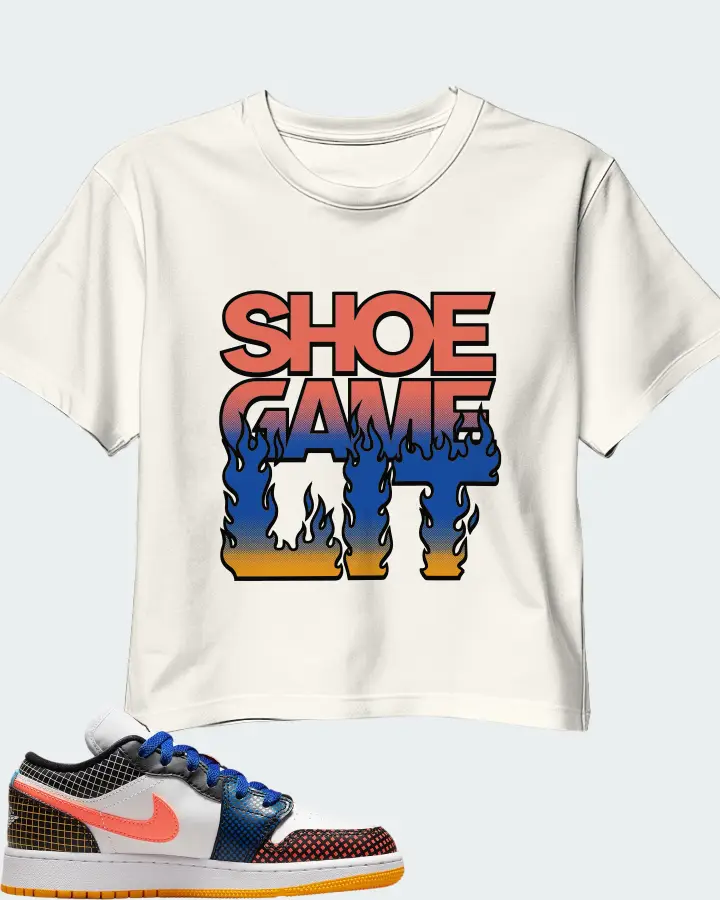 Jordan 1 Low Sneaker Matching Ecru White Crop Top - Shoe Game Lit Refreshed