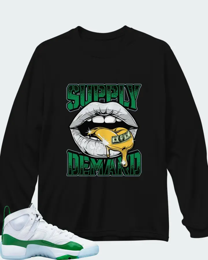 Air Jordan Two Trey Lucky Green Matching Long Sleeve T-Shirt