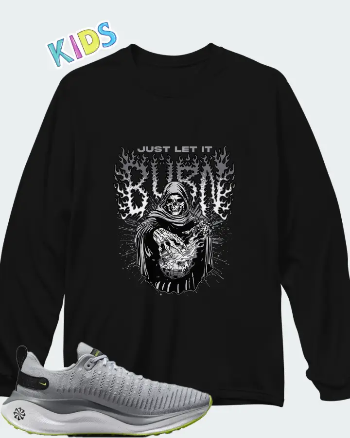 Nike InfinityRN 4 Wolf Grey Matching Kid's Long Sleeve T-Shirt